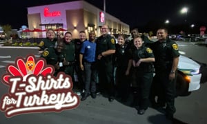Polk County Sheriff's Deputies Show Up to T-Shirts for Turkeys!