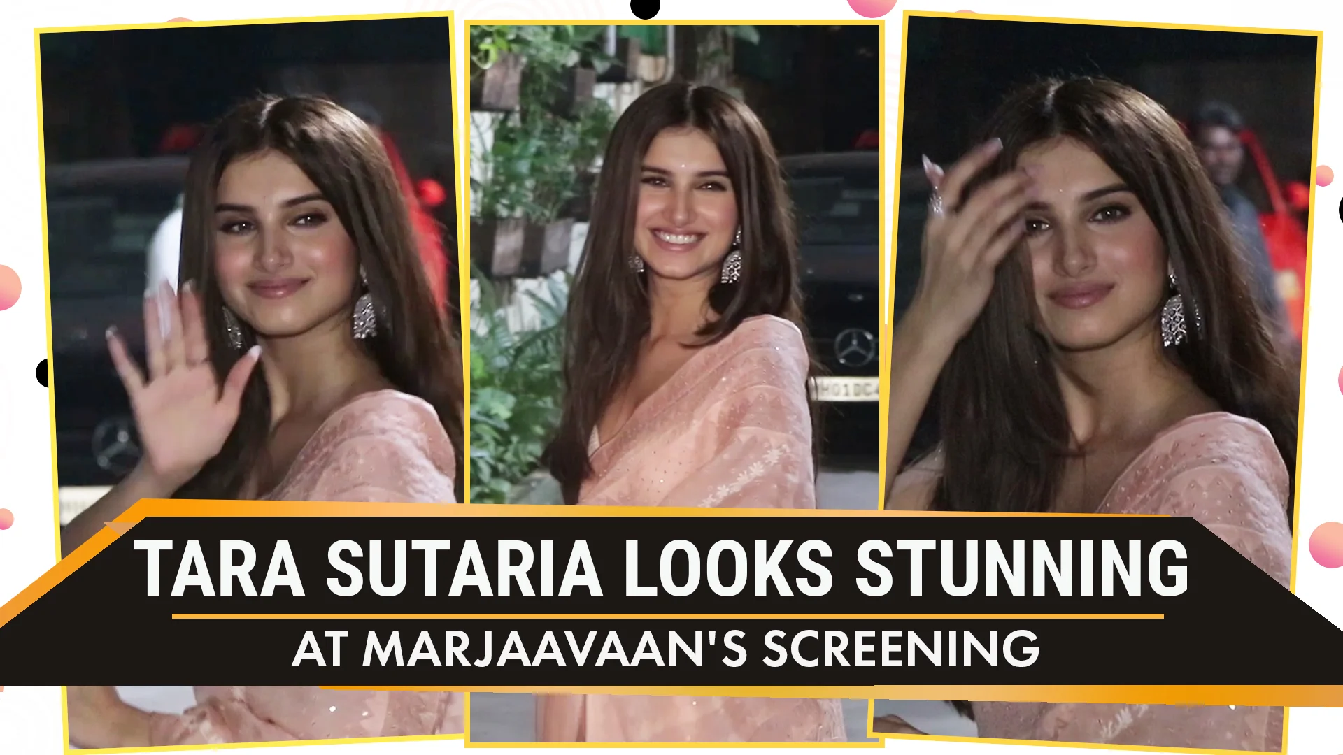 Tara Sutaria in stunning saree and bralette channels her inner desi girl  for Marjaavaan screening - India Today