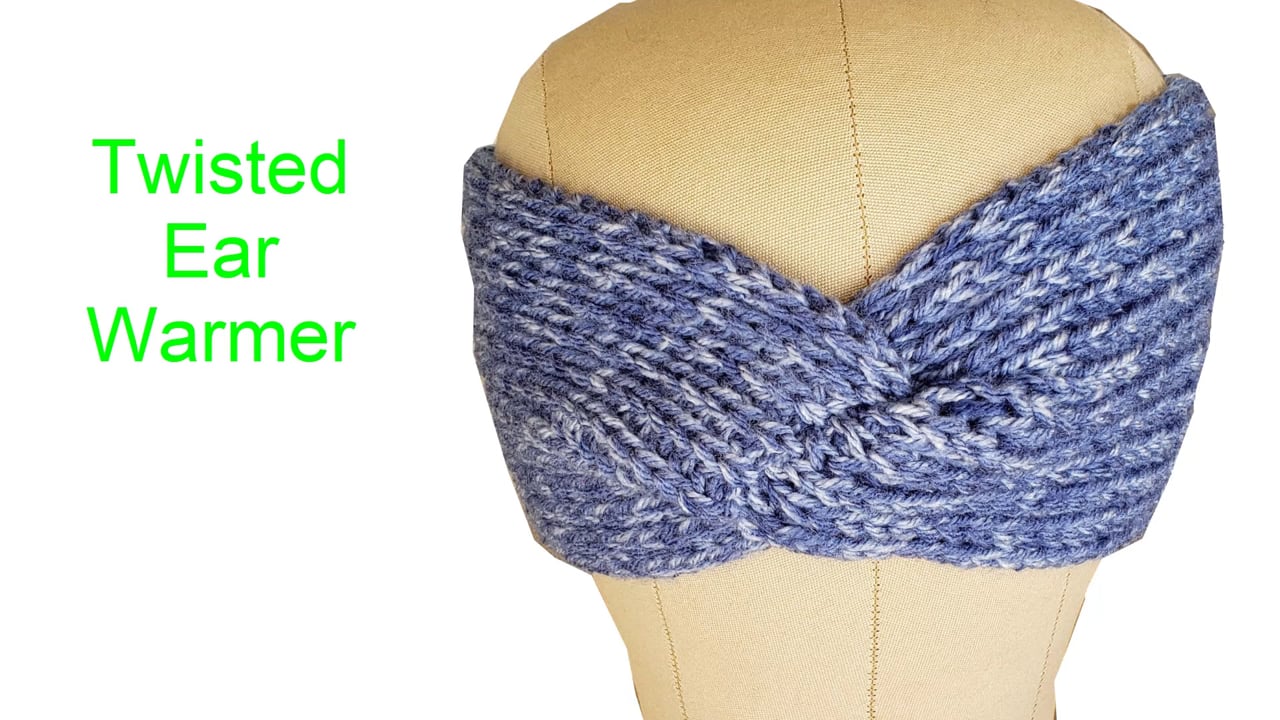 Twisted Ear Warmer Machine Knitting Tutorial