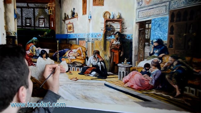 Bridgman | The Nubian Story Teller in the Harem | Painting Reproduction Video | TOPofART