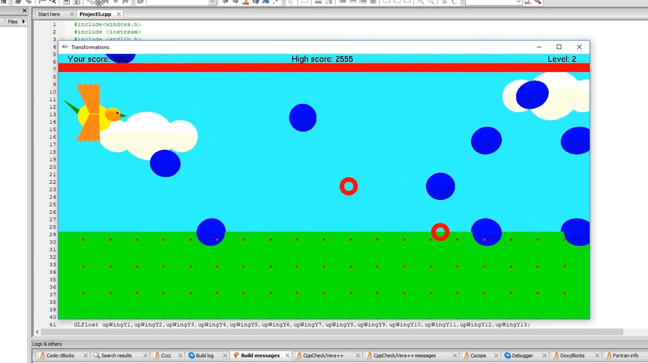 Flappy Bird Game with OpenGL & c++