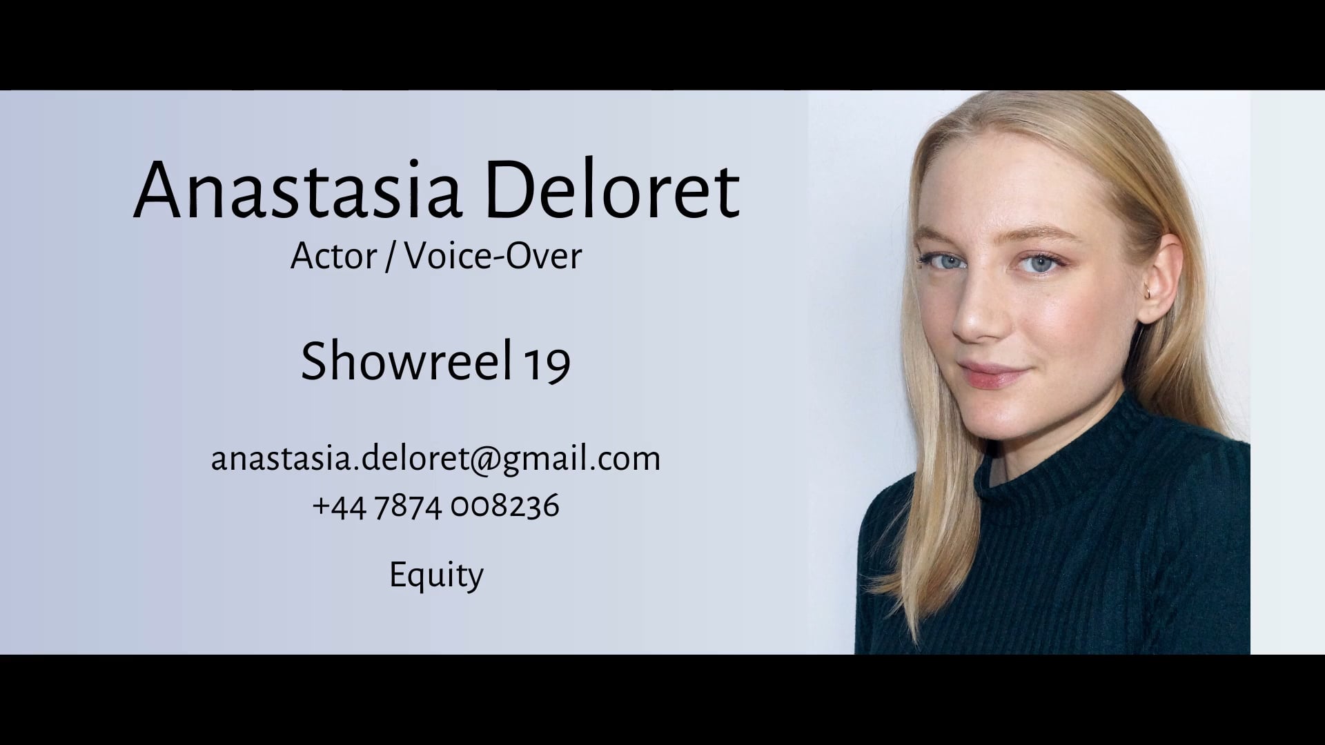 AnastasiaDeloret Showreel 2019