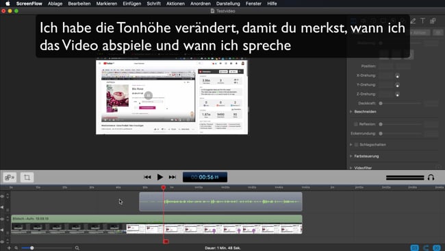 Basis Videoschnitt in Screenflow