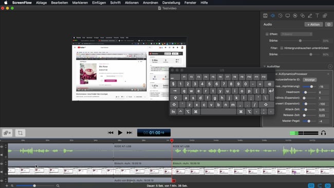 Erweiterter Videoschnitt Screenflow