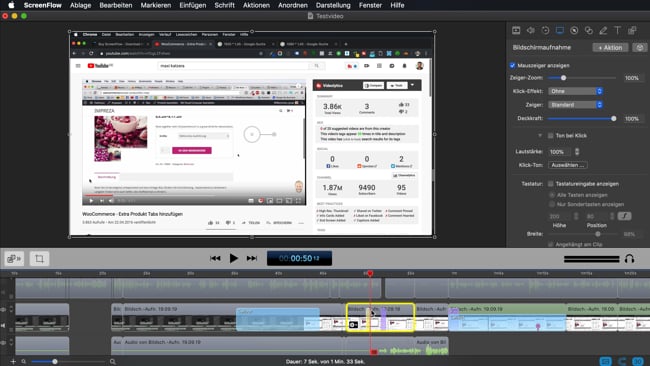 Hervorhebung der Maus und Pfeile einfügen