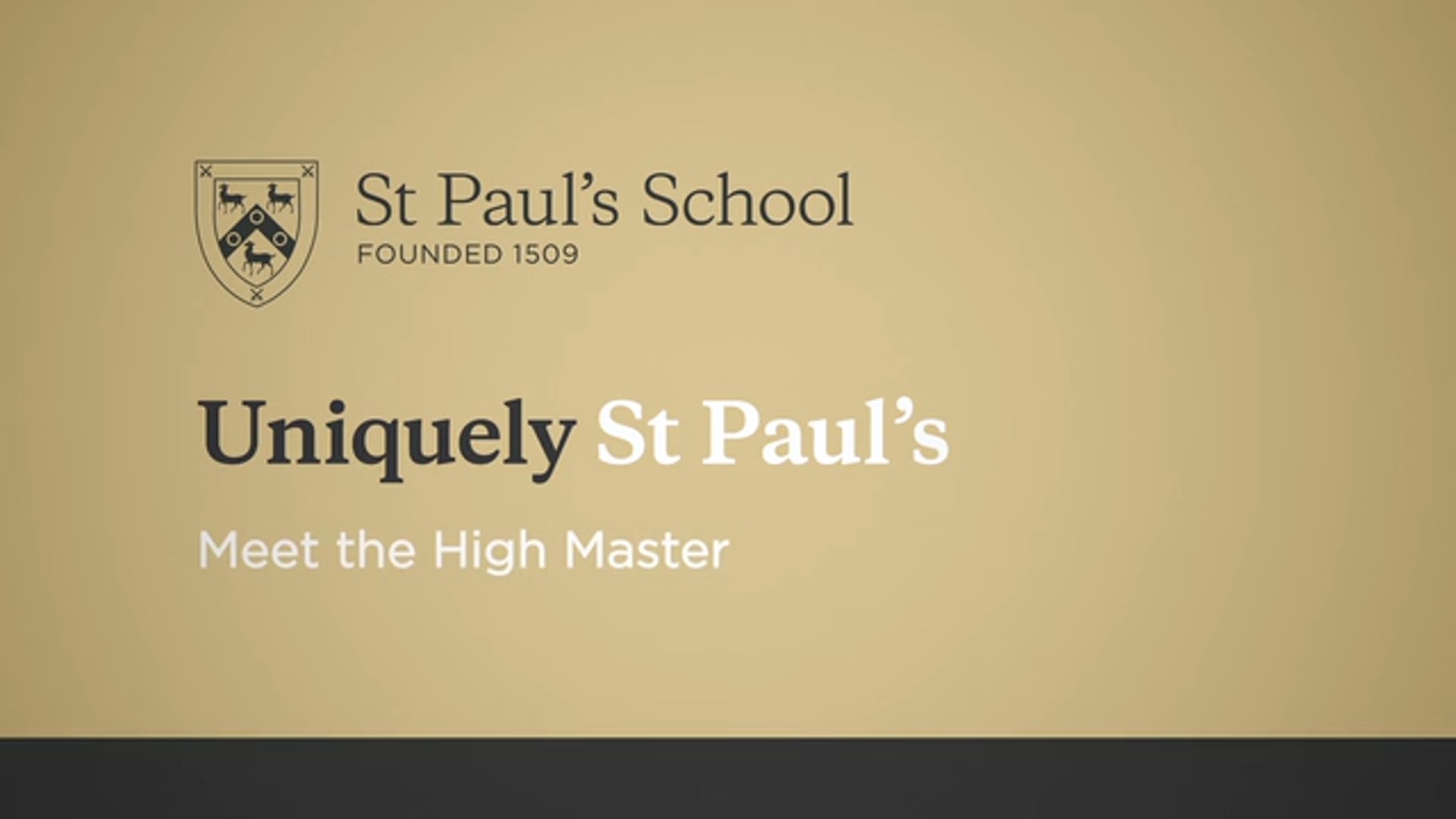 St. Paul's School - Meet the High Master