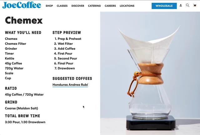 Chemex Brew Guide – Joe Coffee Company