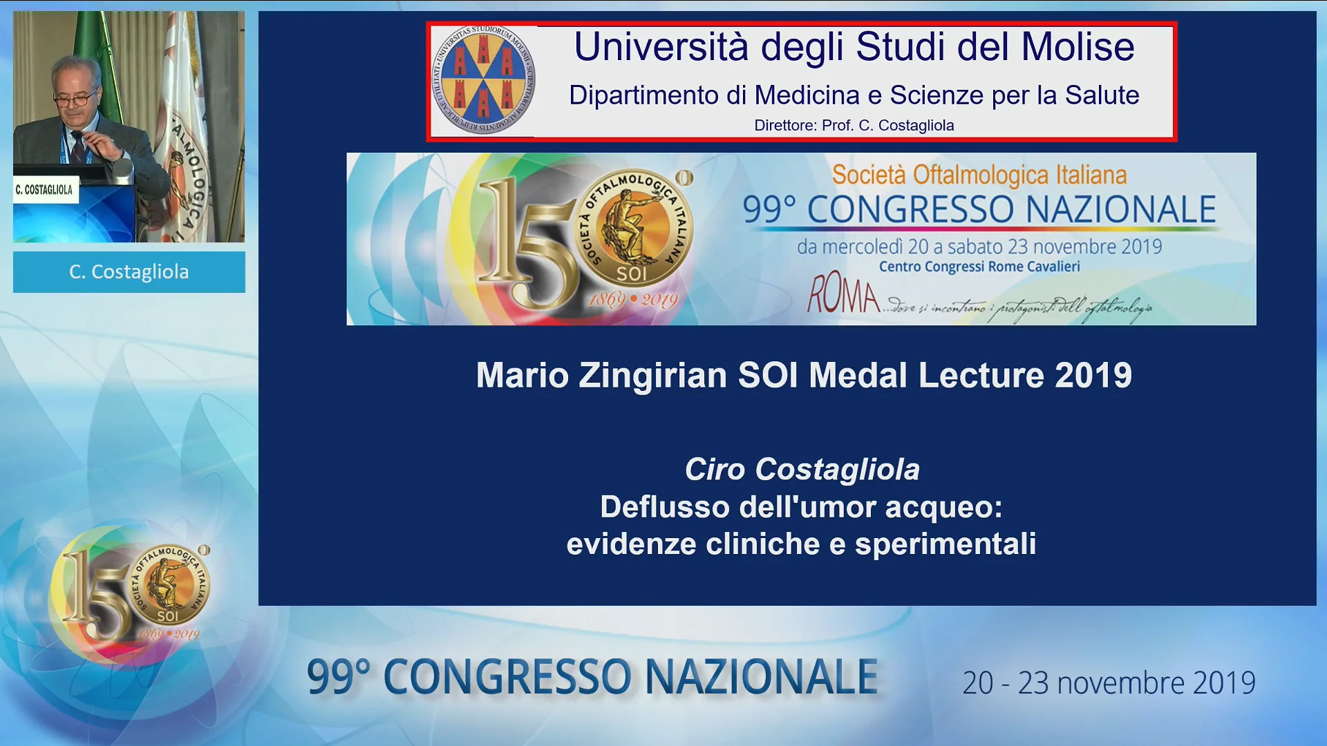 Mario Zingirian SOI Medal Lecture 2019 Ciro Costagliola