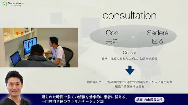 ②限られた時間で多くの情報を効率的に患者に伝える、一口腔内単位のコンサルテーション法 