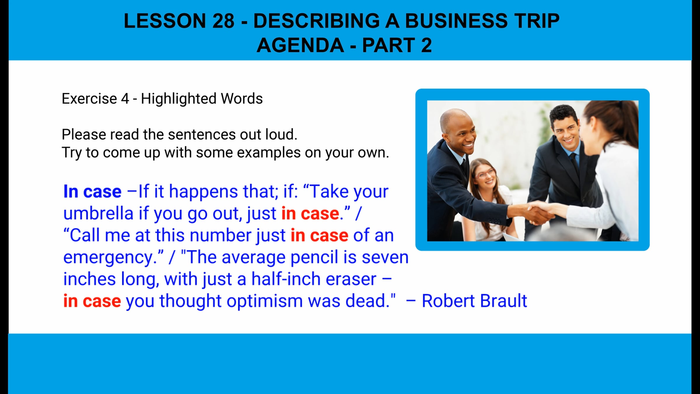 LESSON 28 - DESCRIBING A BUSINESS TRIP AGENDA- PART 2-v2 | Videos ...
