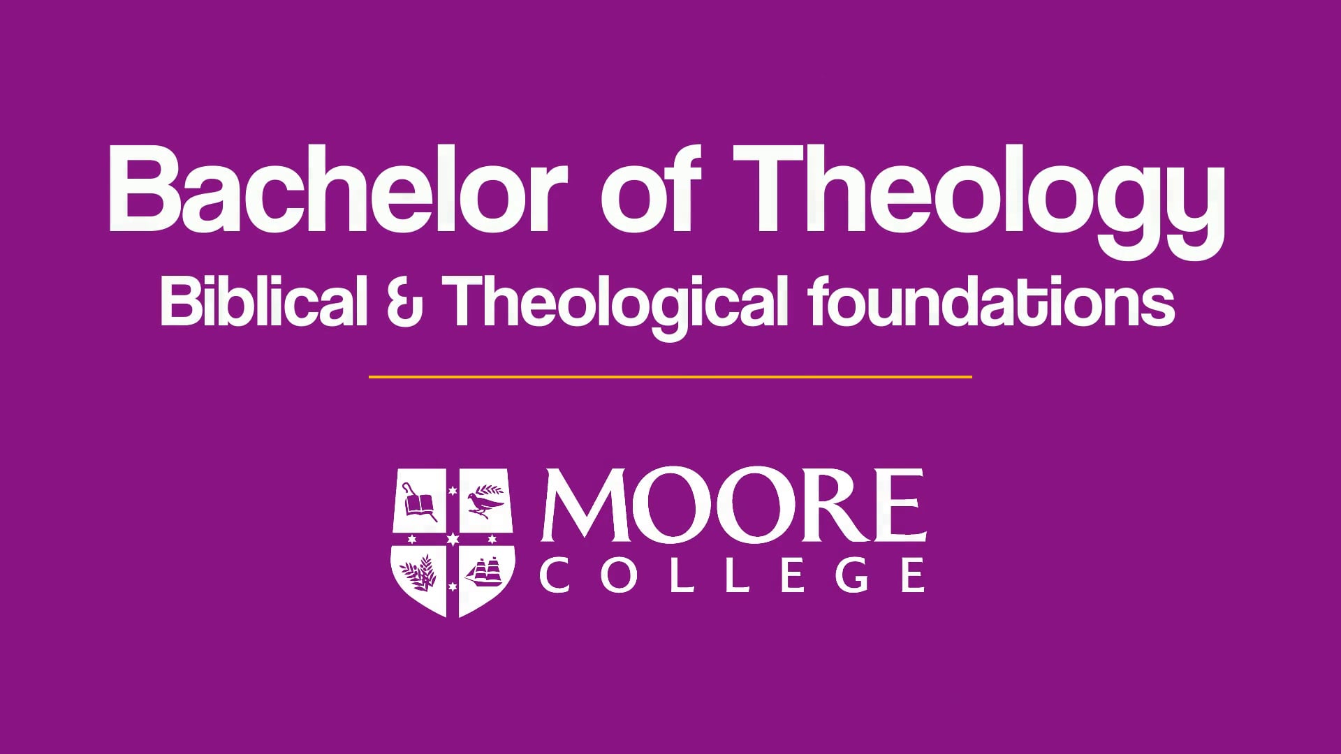 Bachelor of Theology (BTh) on Vimeo