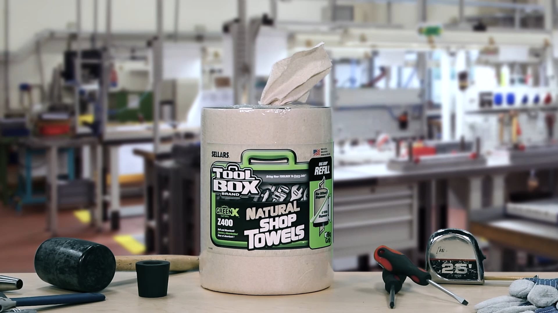 TOOLBOX® Z400 Natural Shop Towels Big Grip® Refill Video
