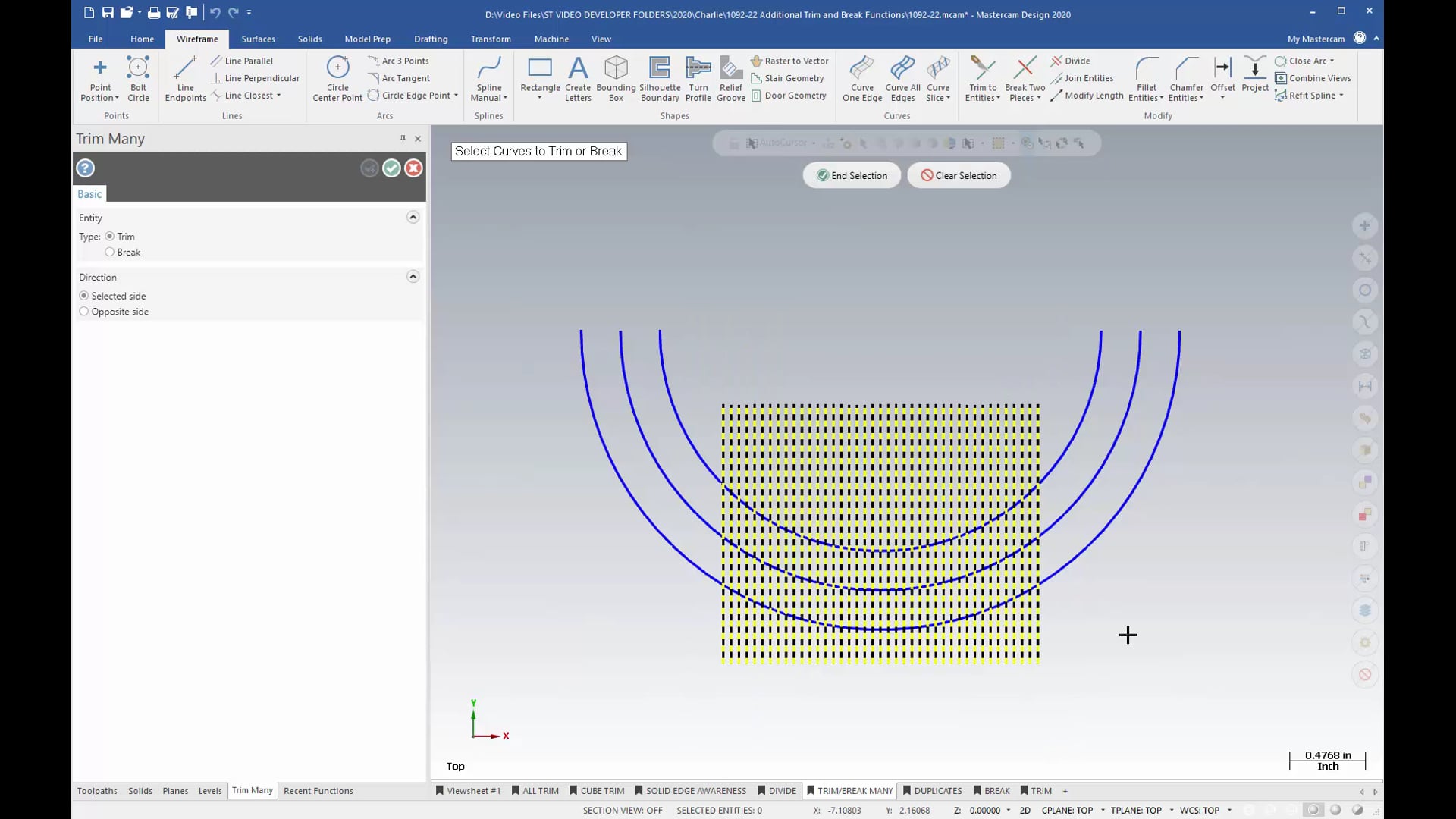 Trim, Break and Extend Wireframe