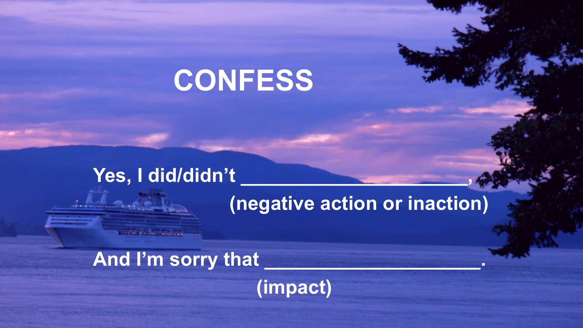 Marriage Prep Warmans 12 Confession, Closure