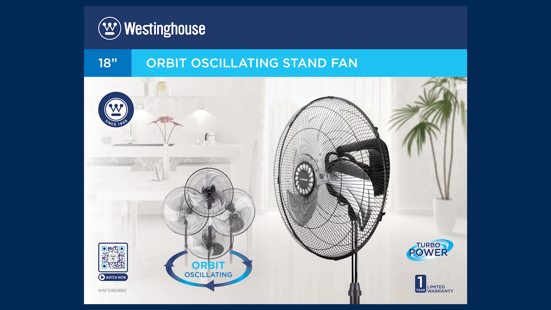 18” Orbit Oscillating Stand Fan - Westinghouse Homeware