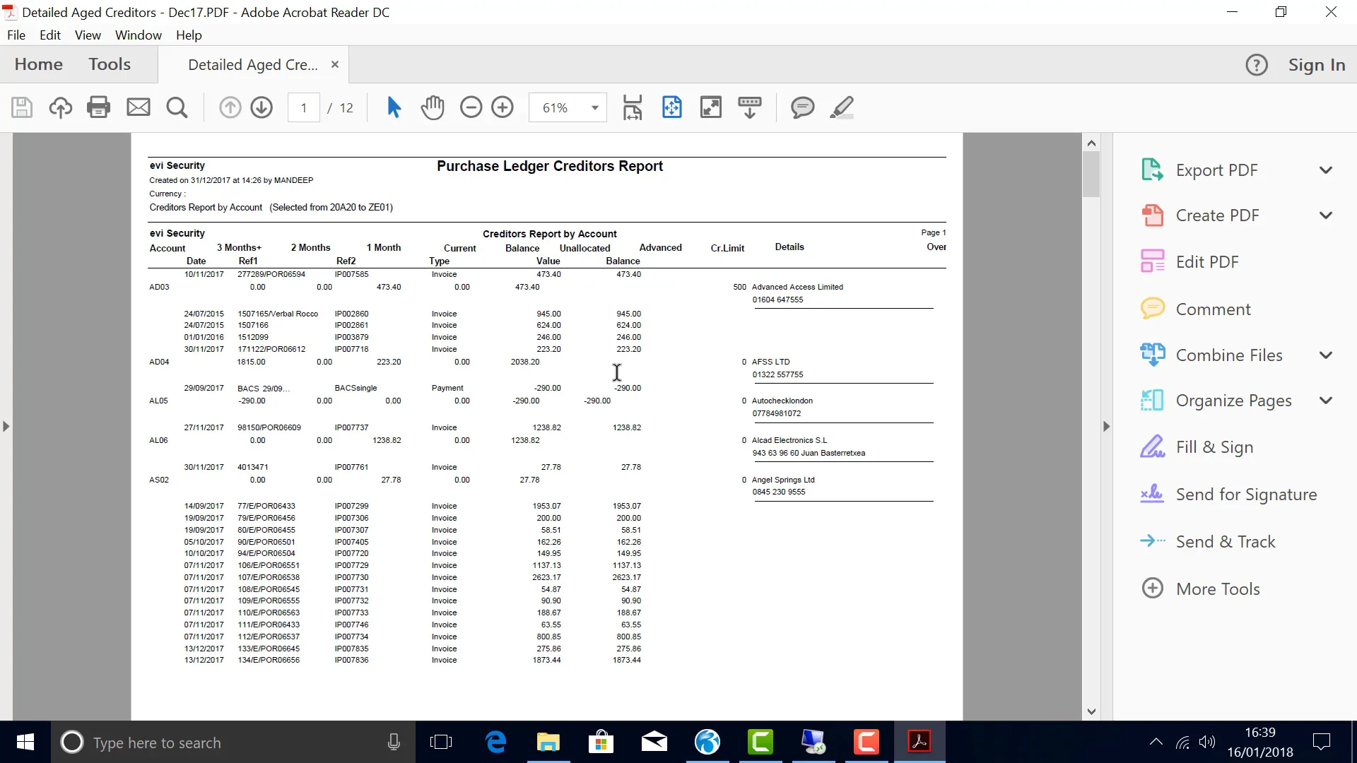 Checking Aged Creditors Balance To Creditors Control Account On Vimeo