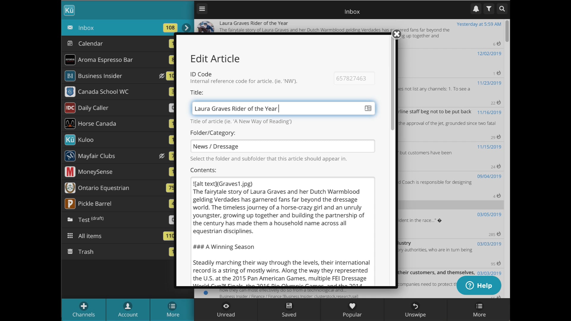 Edit article on Vimeo