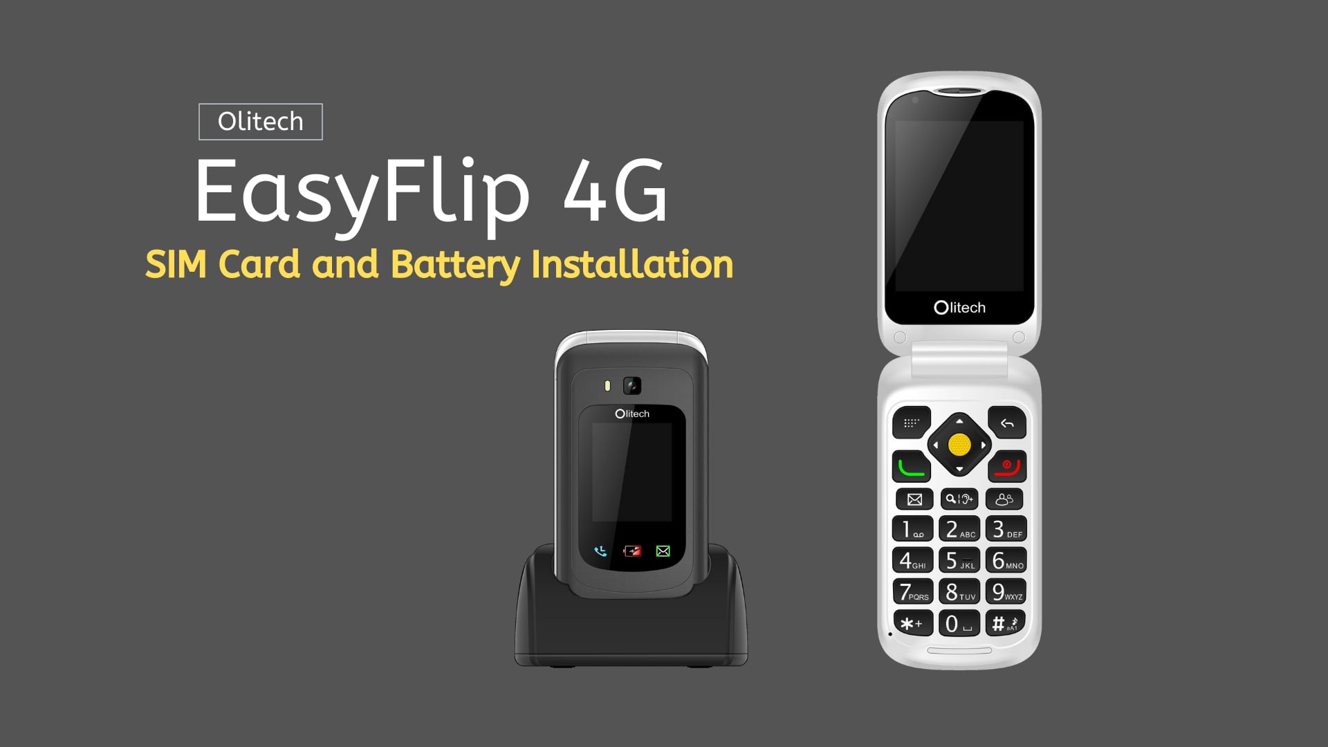 Olitech EasyFlip 4G - SIM Card and Battery Insertion Video