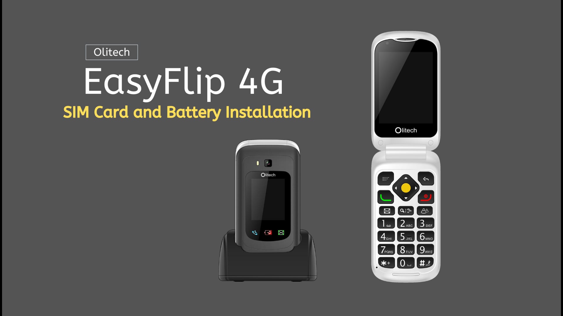 Olitech EasyFlip 4G - SIM Card and Battery Insertion Video