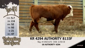 Lot #51 - KR 4294 AUTHORITY 8133F