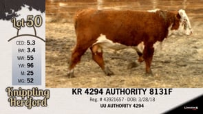 Lot #50 - KR 4294 AUTHORITY 8131F