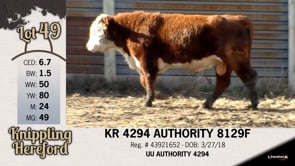 Lot #49 - KR 4294 AUTHORITY 8129F
