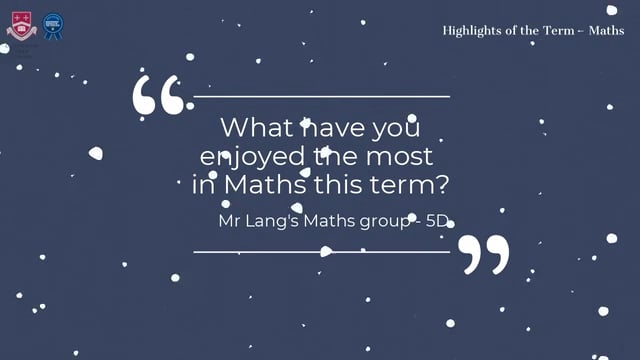 Autumn Term 2019 - Maths BEST Bits!