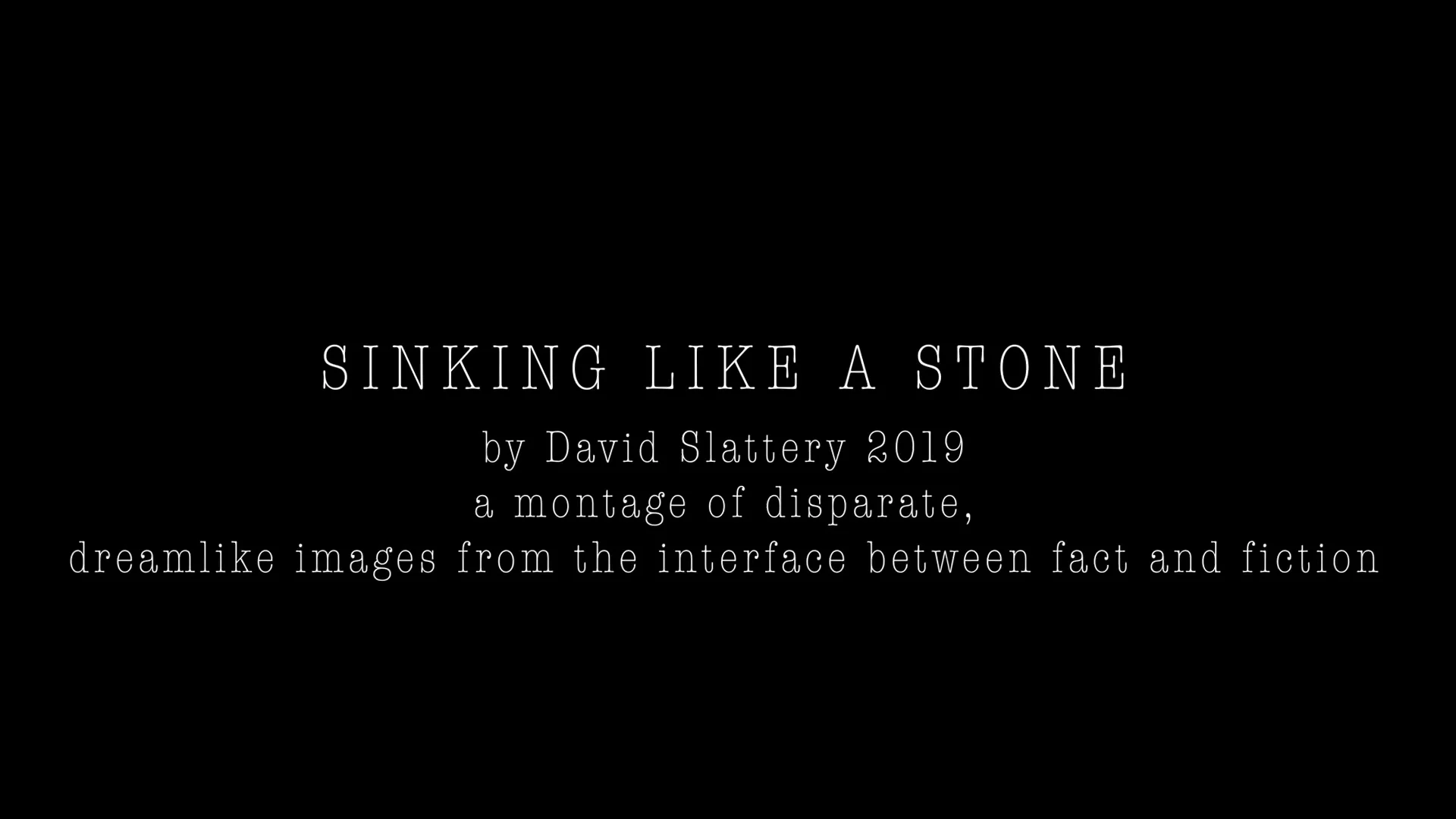 Sinking like a stone on Vimeo