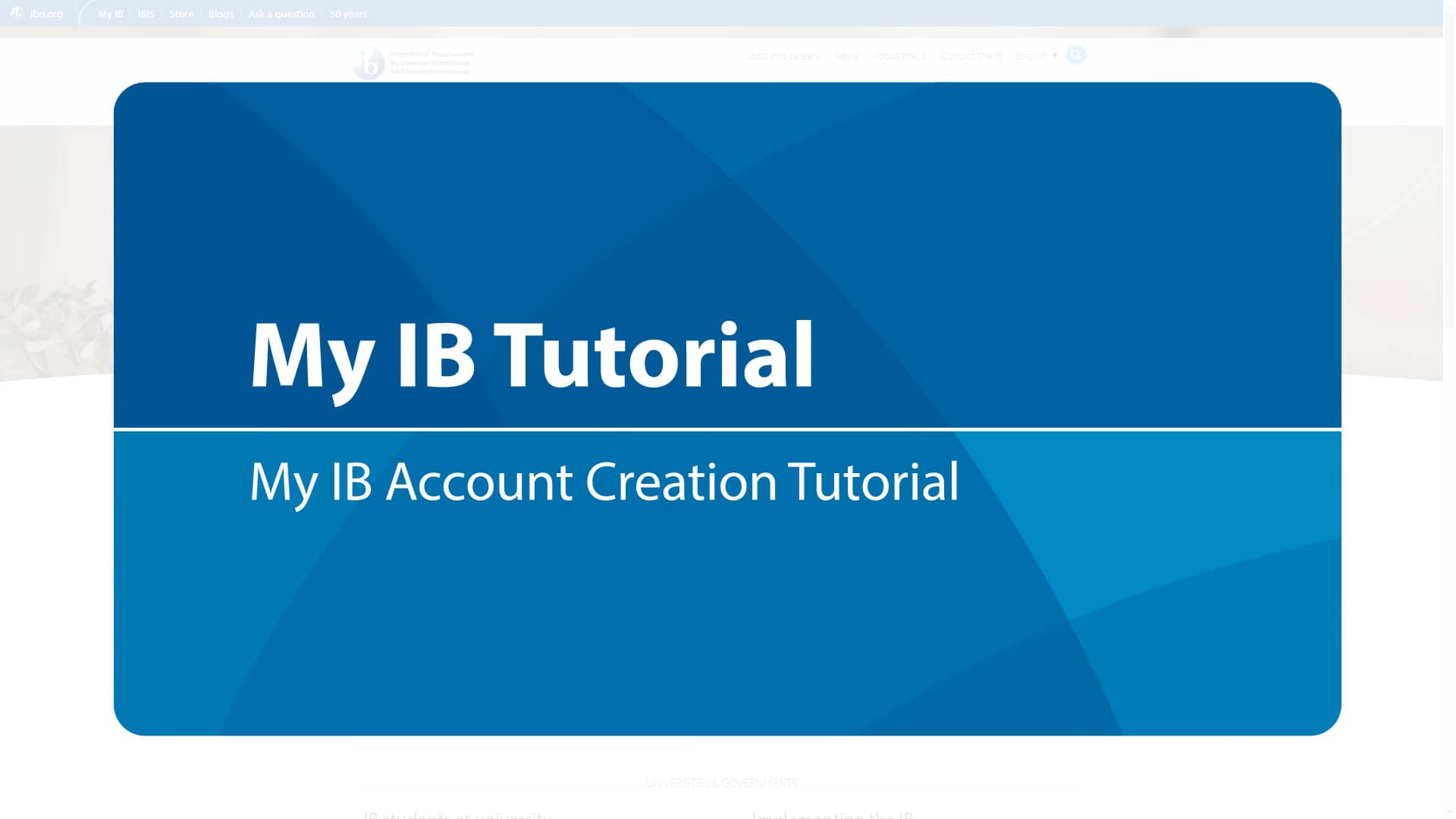 My IB Account Creation Tutorial on Vimeo