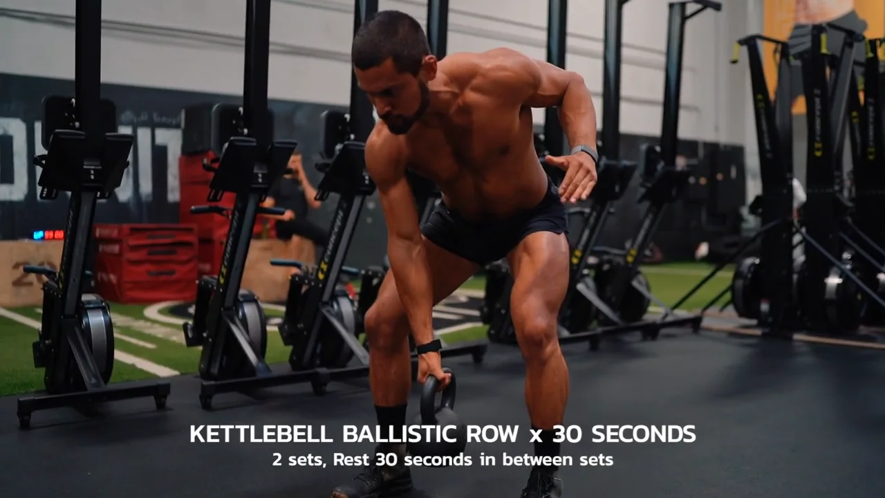 Ballistic kettlebell online row