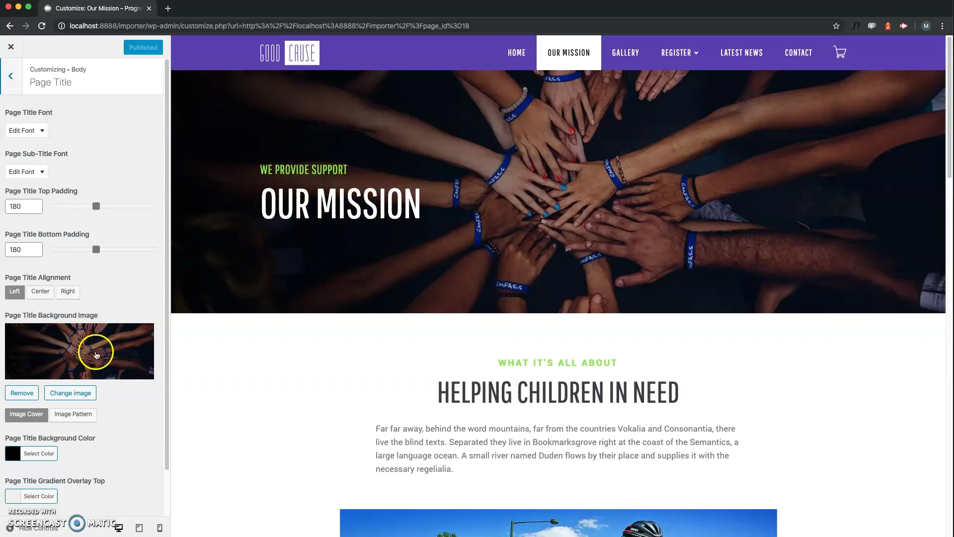 Navigation & Theme Options - Good Cause on Vimeo