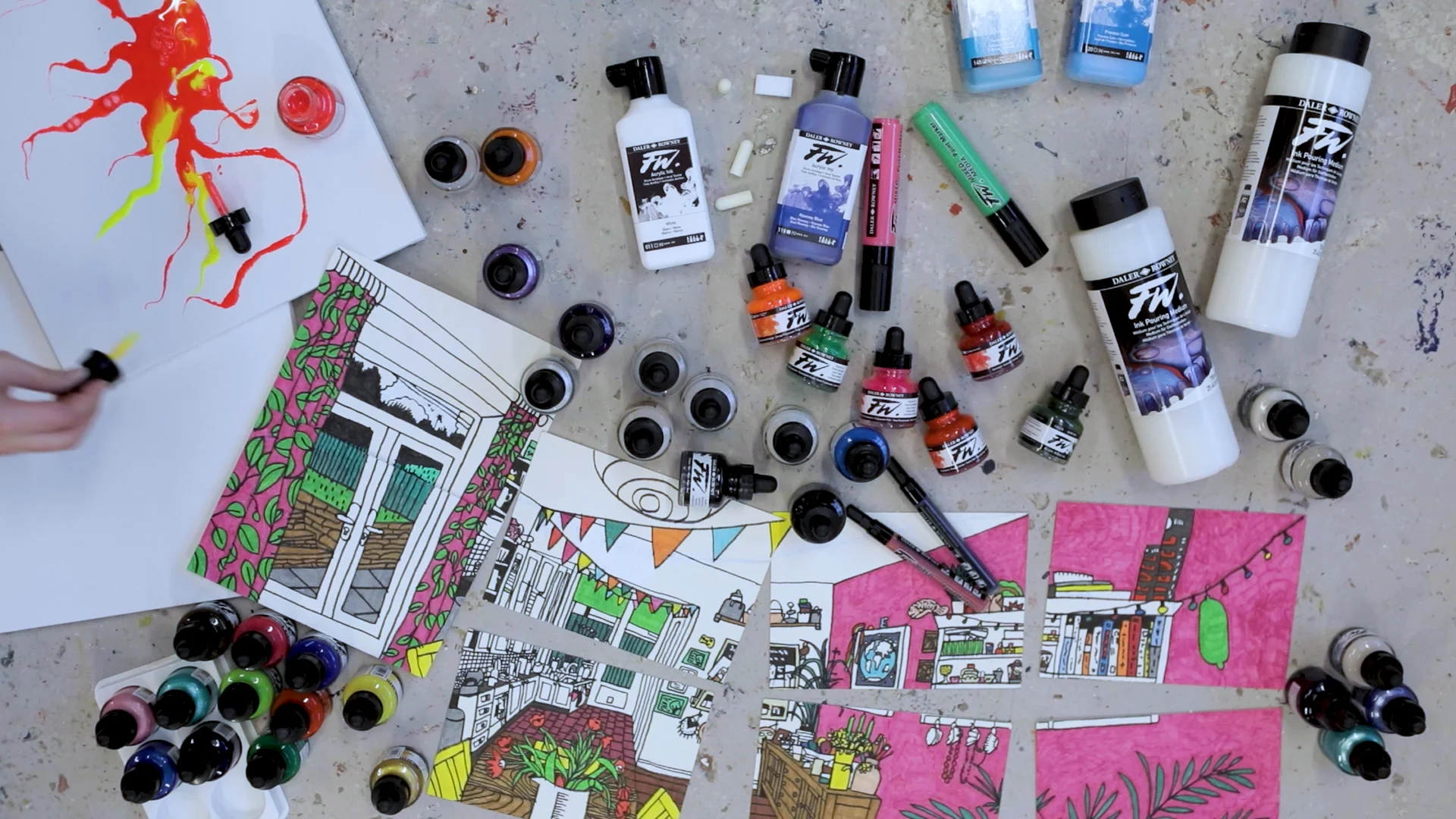 Amazon.com: Daler-Rowney - FW Acrylic Artists Ink Set