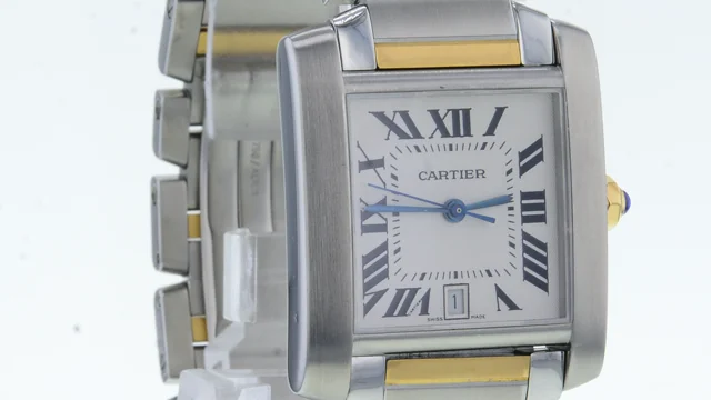 Cartier Tank Francaise 18k Gold Steel Silver Dial Automatic Unisex W51005Q4  - Chronostore