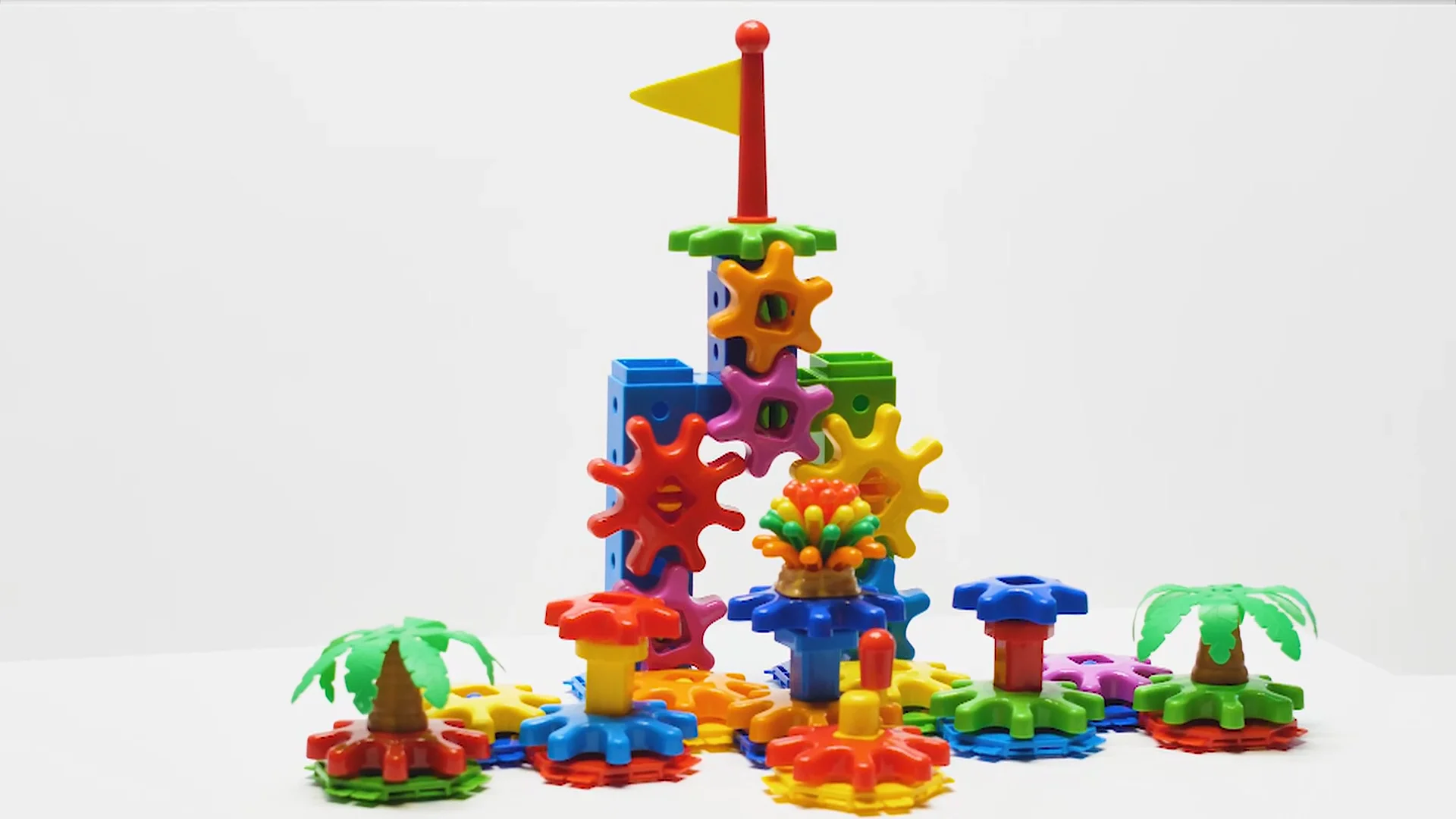 Techno kids stack shop and spin gears