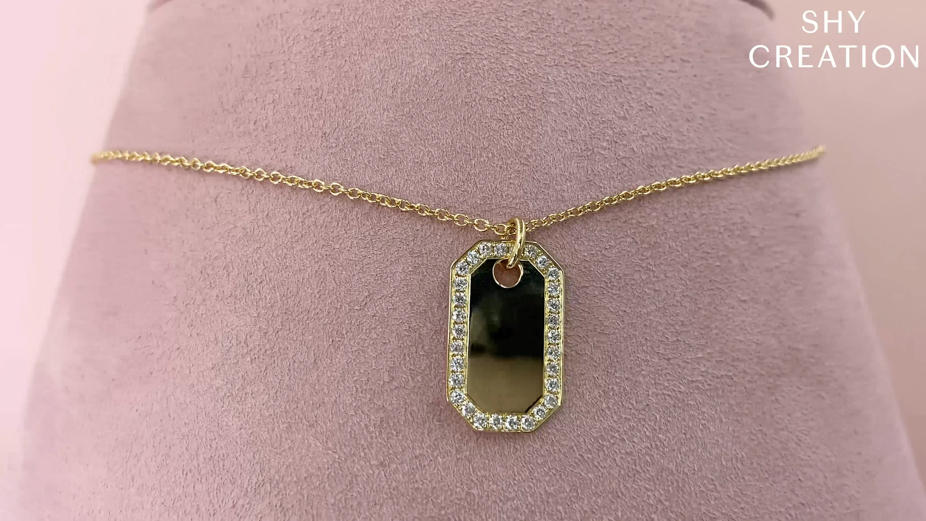 0.40CT DIAMOND DOG TAG NECKLACE – Shy Creation