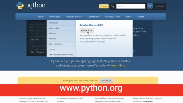 Installation de Python pour Mac