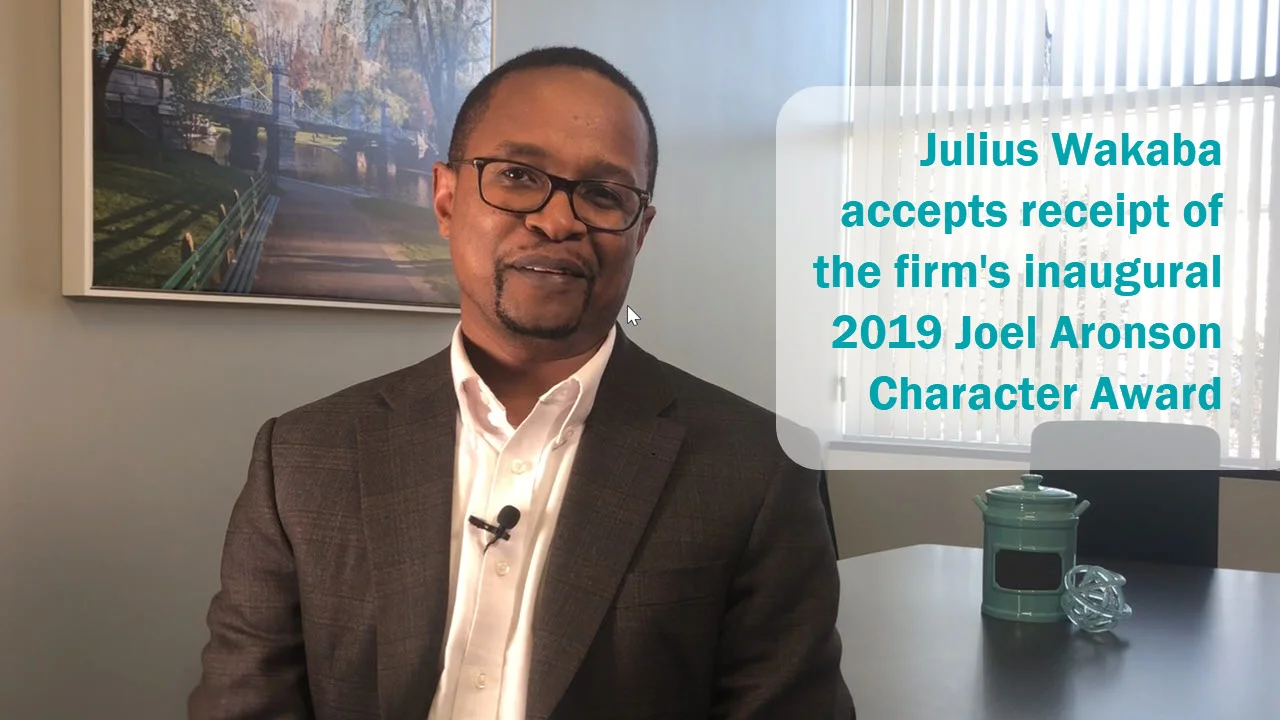 Julius Wakaba, Recipient Joel Aronson Character Award