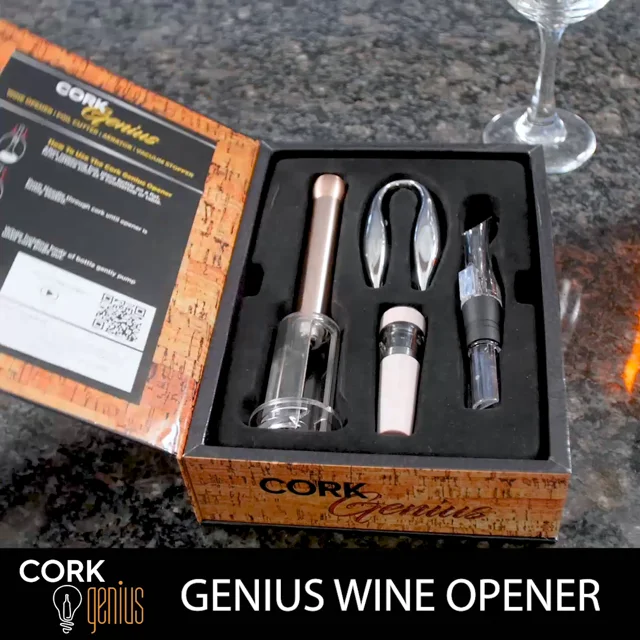 Cork Genius Wine Opener Set 4 Piece Set Wine Accessories Air Pump