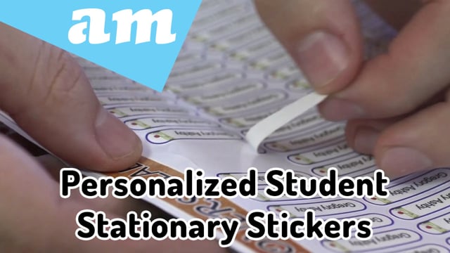 Maker Video: Personalized Student Stationery Stickers Printed on Waterproof Vinyl and Cut out on Vinyl Cutter