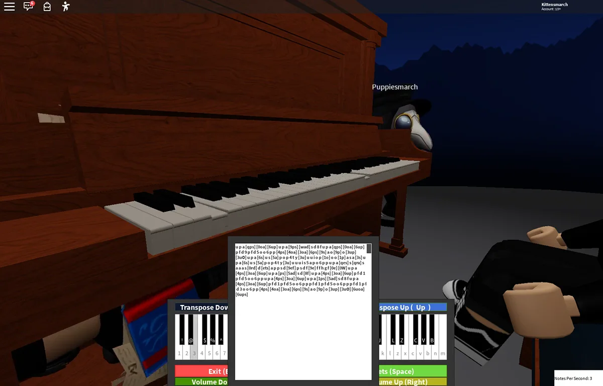 Piano Sheet Roblox