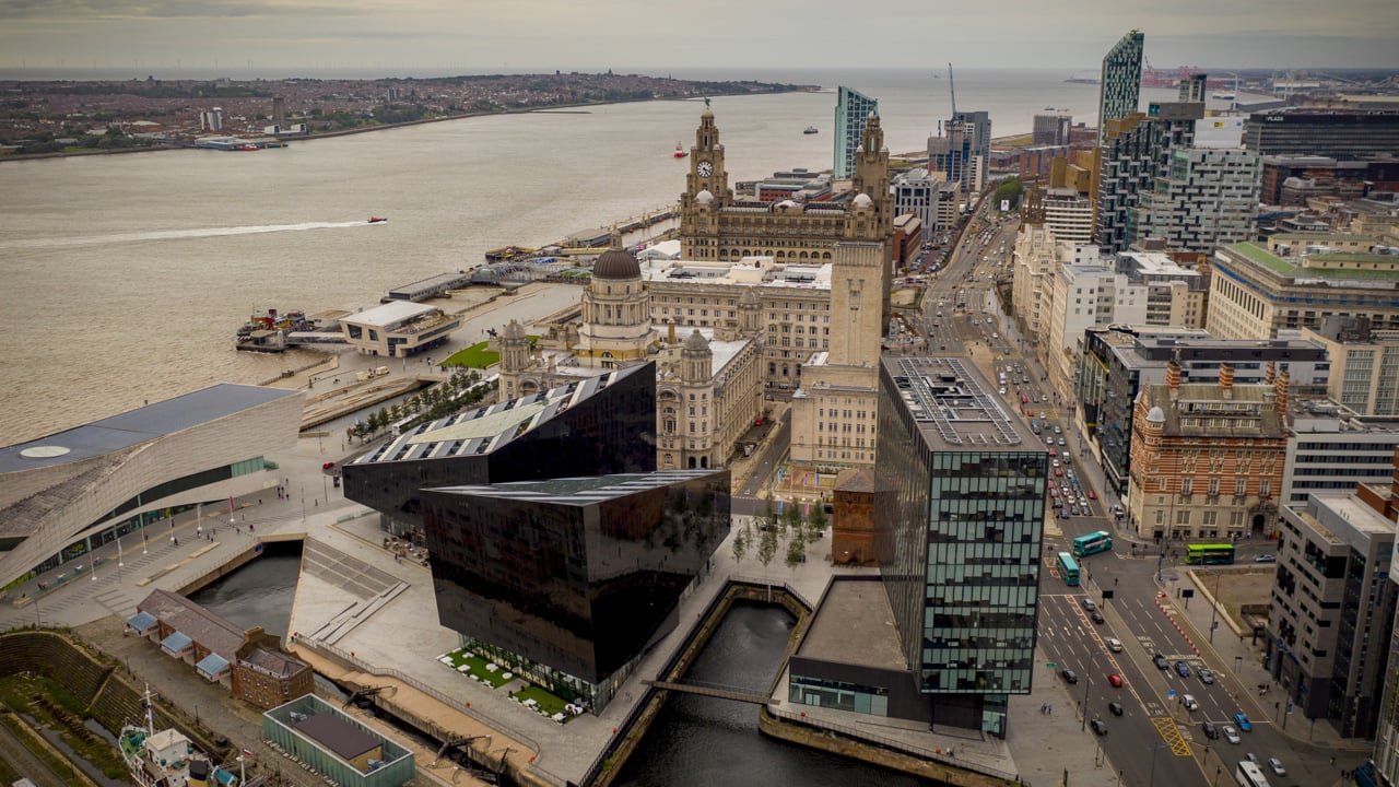 Drone hyperlapse of Liverpool
