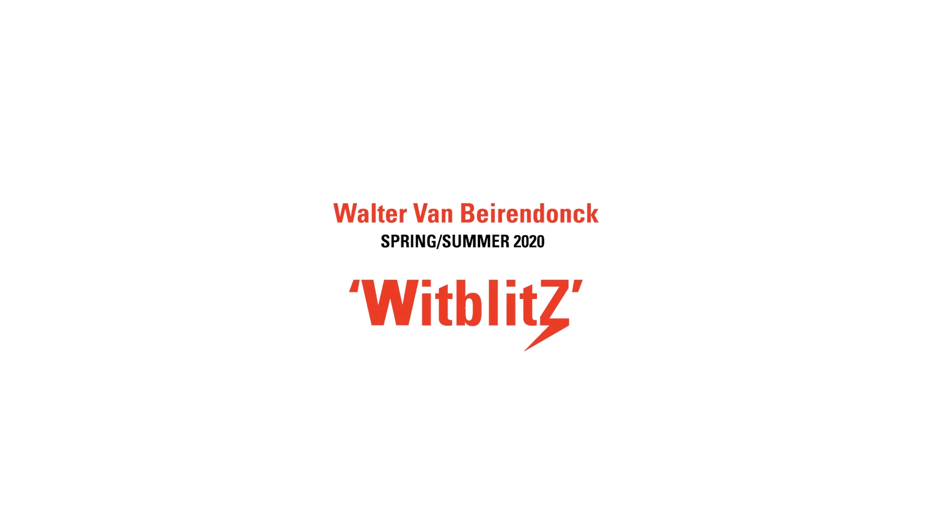 Walter Van Beirendonck Summer 2020 Witblitz on Vimeo