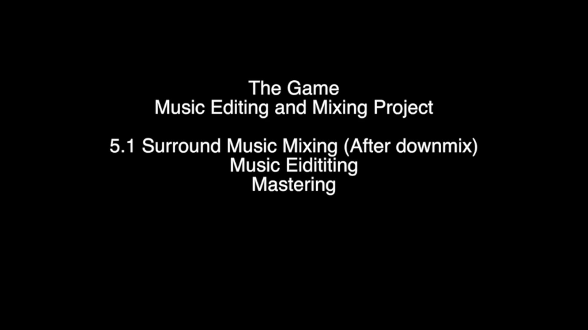 The Game: a music mixing work sample