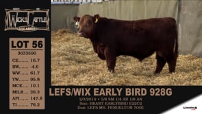 Lot #56 - LEFS/WIX EARLY BIRD 928G