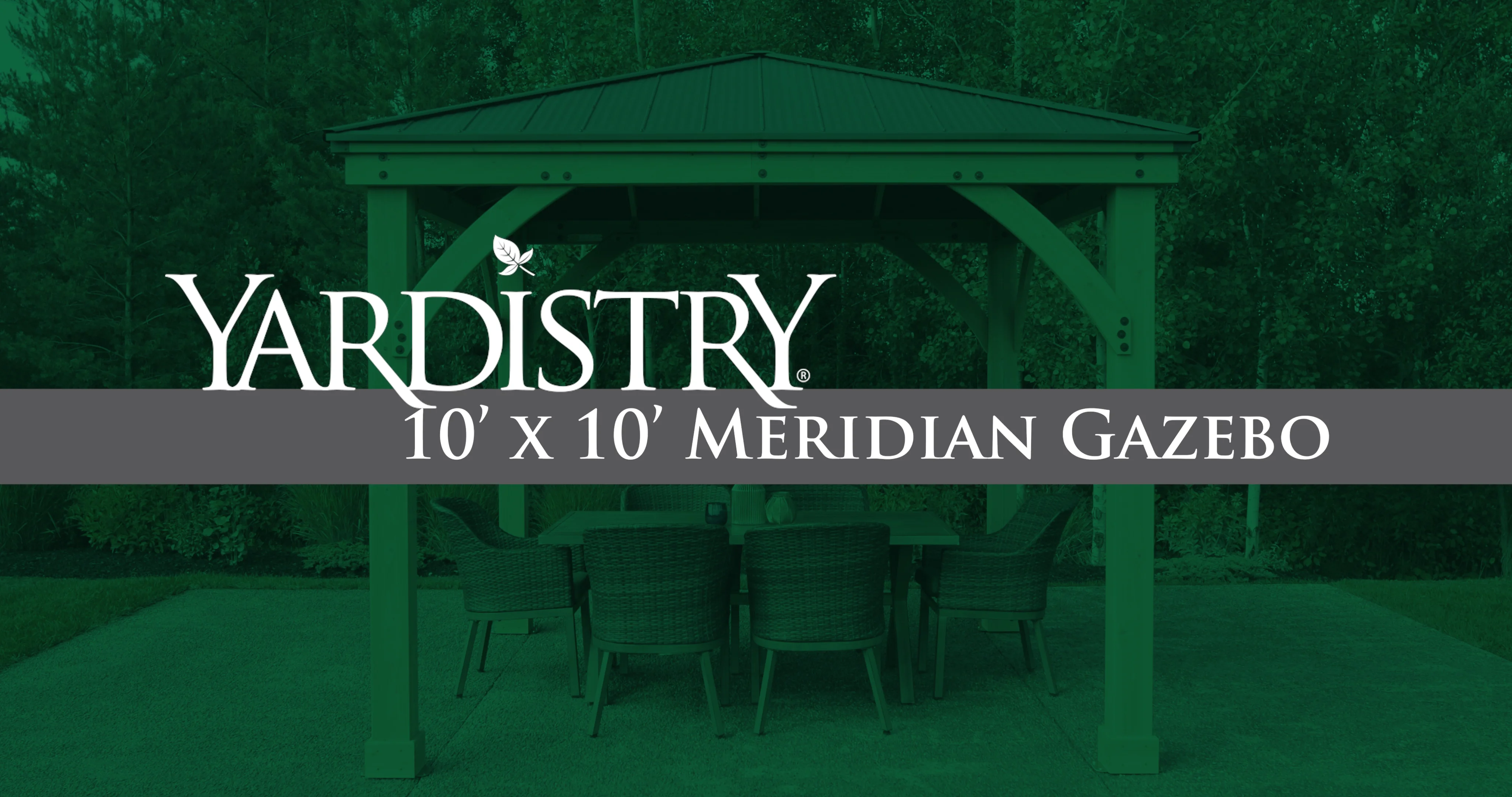 10 x 10 Meridian Gazebo Graphite Roof - Yardistry