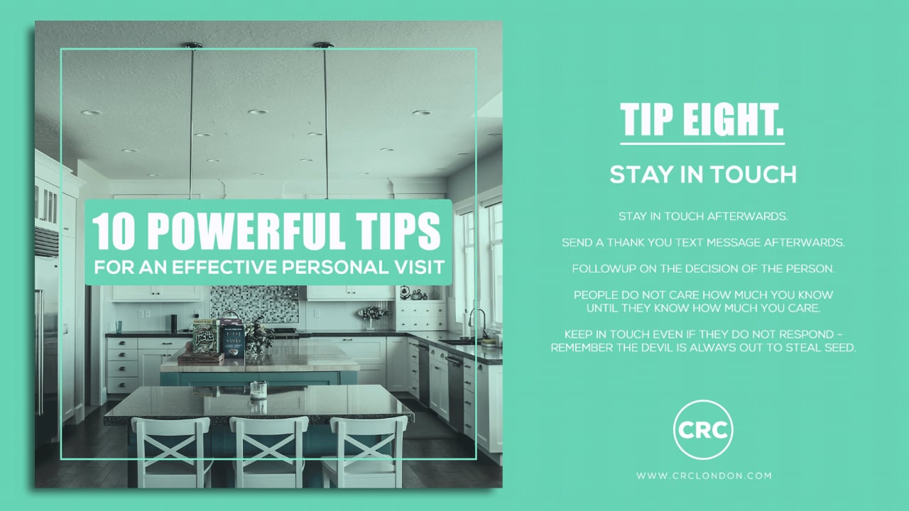 TIP 8 - STAY IN TOUCH