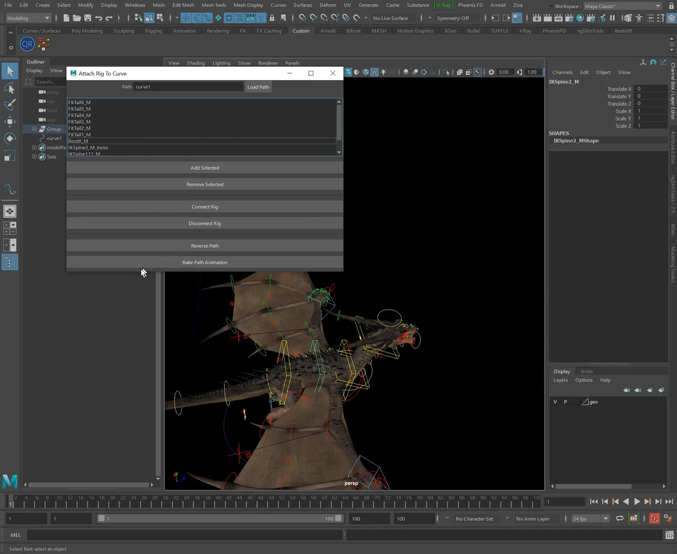 Attach Rigs To Curves Demo