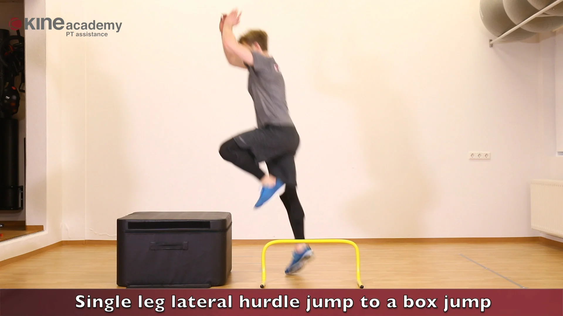 Single leg lateral hurdle jump to a box jump