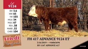 Lot #9124 - FH 417 ADVANCE 9124 ET