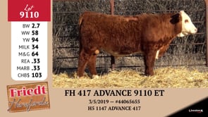 Lot #9110 - FH 417 ADVANCE 9110 ET